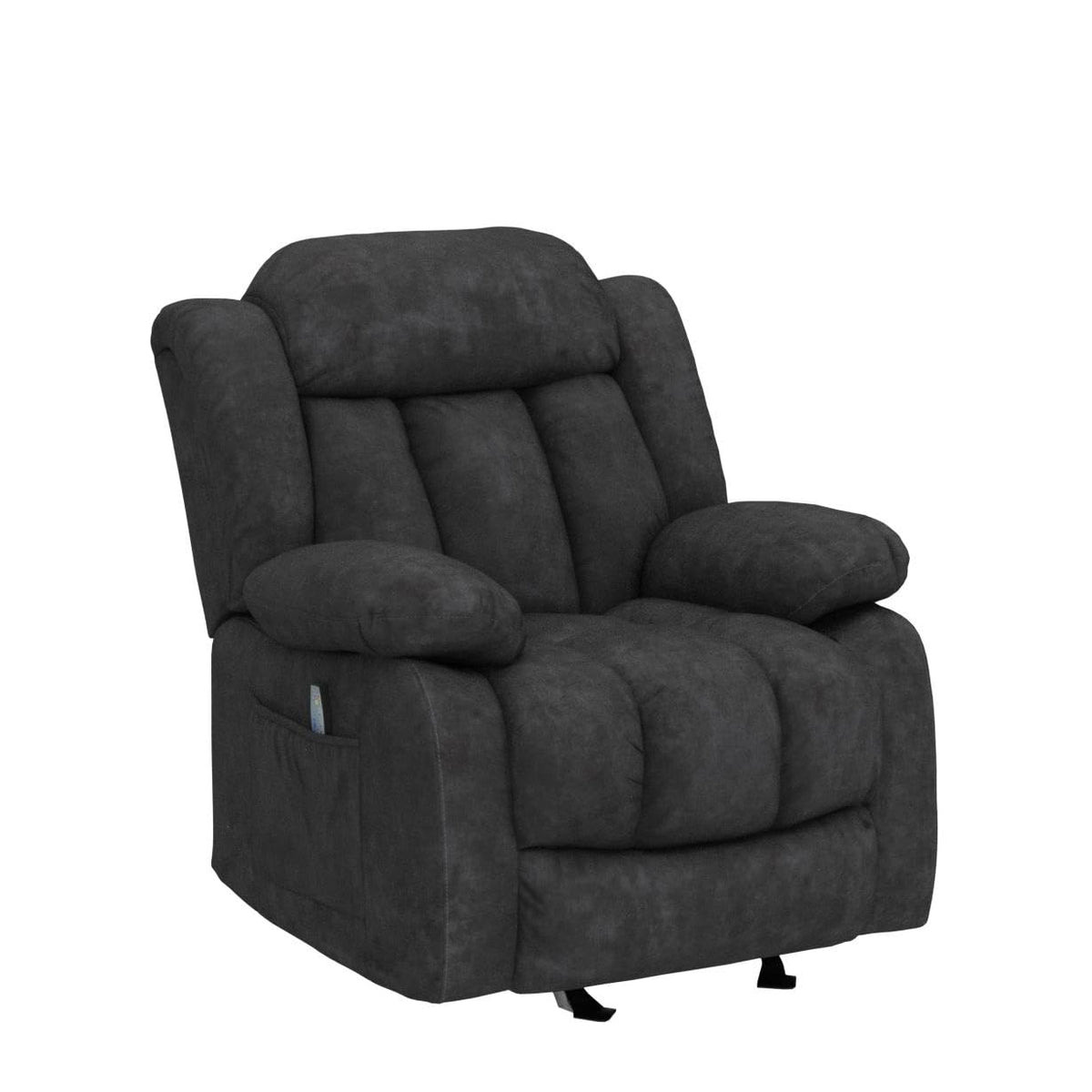 Grey Manual Swivel Rocker Recliner with Heat and Vibration Z330664