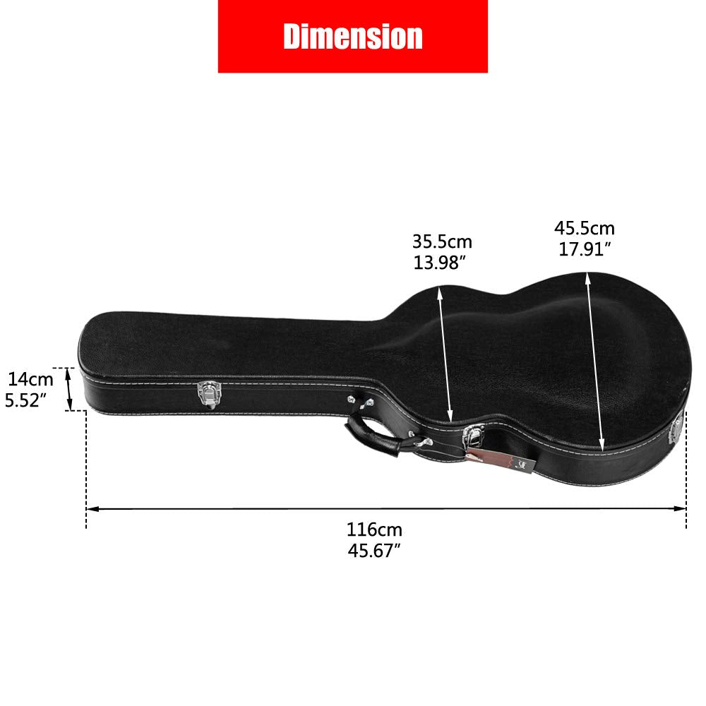 Wooden Hard-Shell Electric Guitar Case with Lock Latch Padding E6917