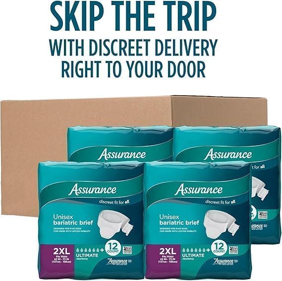 Maximum Absorbency Unisex Adult Briefs White 2XL 48 Count T367
