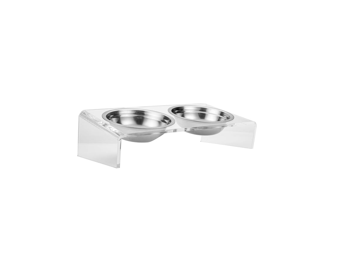 Elevated Cat & Dog Bowls Stand with 2 Stainless Steel Dishes E940