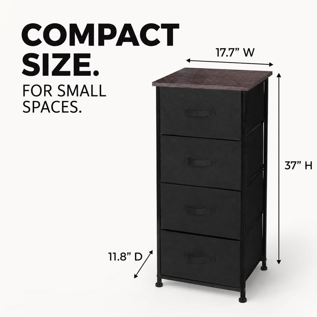 4 Drawer Fabric Storage Tower with Steel Frame W107615