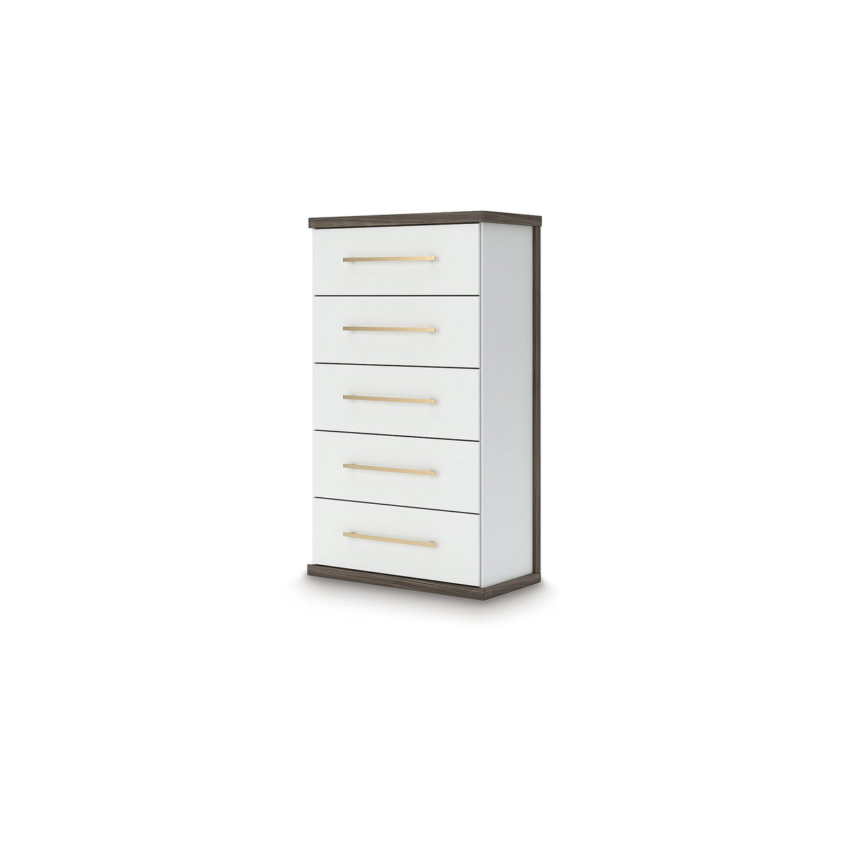 Contemporary 5-Drawer Chest with Walnut Finish F634