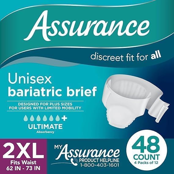 Maximum Absorbency Unisex Adult Briefs White 2XL 48 Count T367