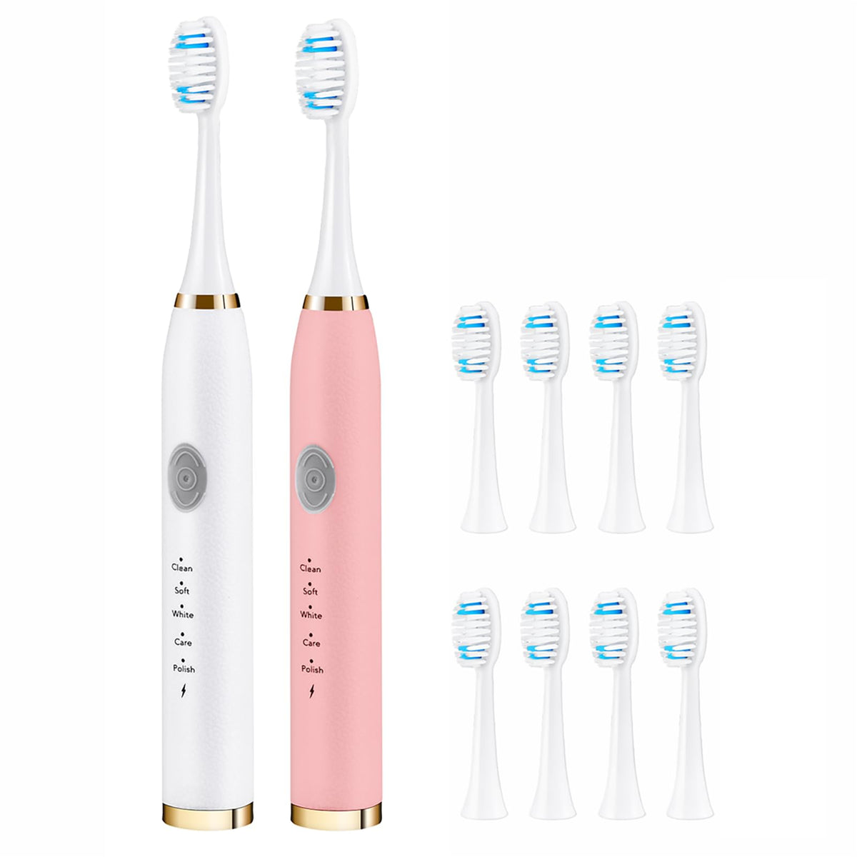 2 Pack Electric Toothbrush with 10 Replacement Brush Head O857577