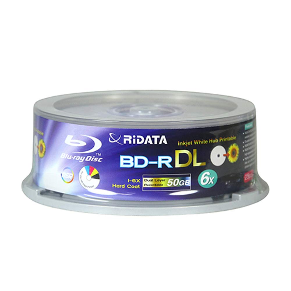 100 Pack BD-R DL Dual Layer 6X 50GB White Inkjet Printable Disc T375320