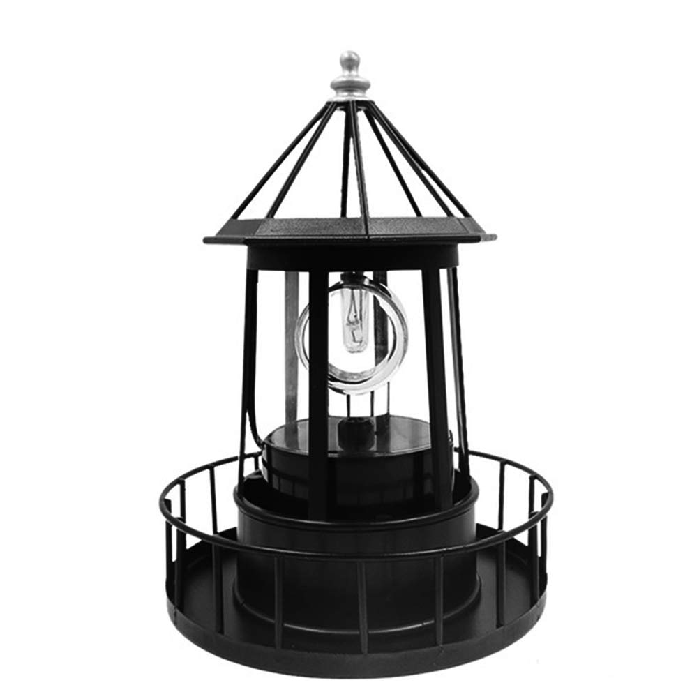 Black Solar LED Lighthouse Garden Decoration P5953