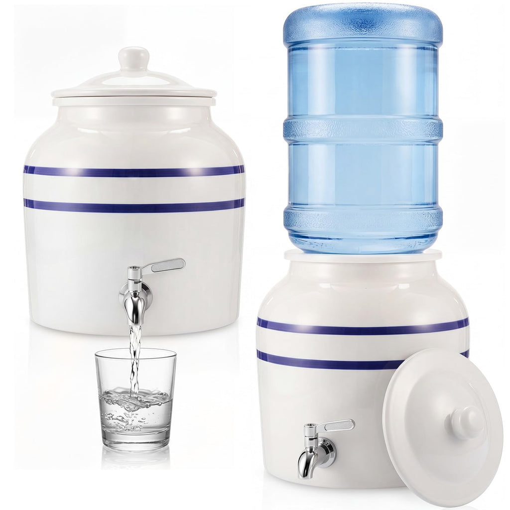 Ceramic Water Dispenser with 304 Stainless Steel Faucet and Lid E599