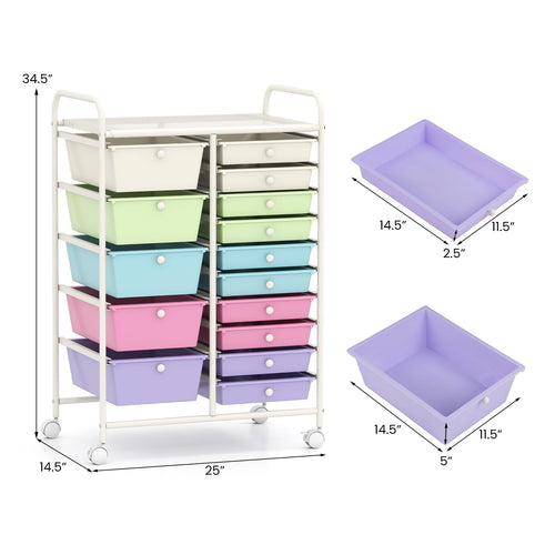 15 Drawer Rolling Storage Cart L772