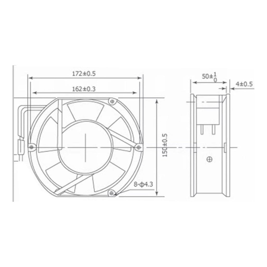 High Speed 172mm x 150mm x 51mm 24V Cooling Fan U302378