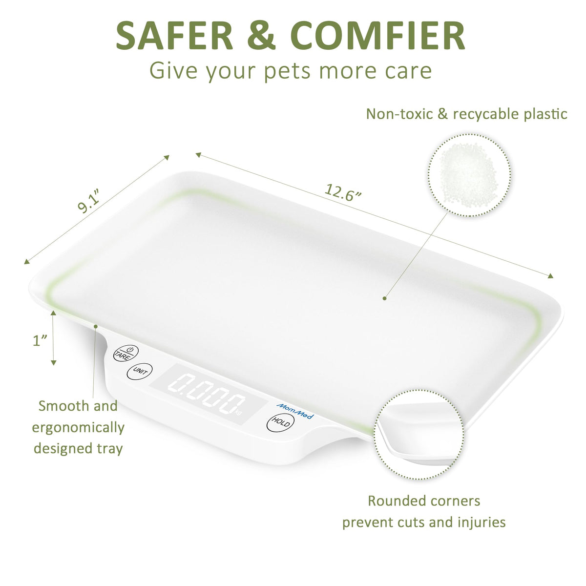Portable Digital Pet Scale with Hold & Tare Function Q755393