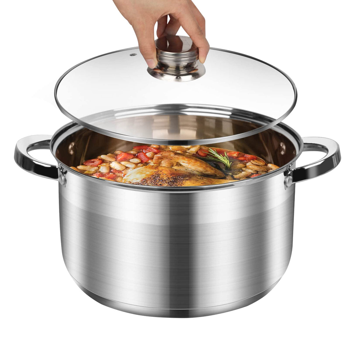 10 Quart Stainless Steel Stock Pot with Lid J189