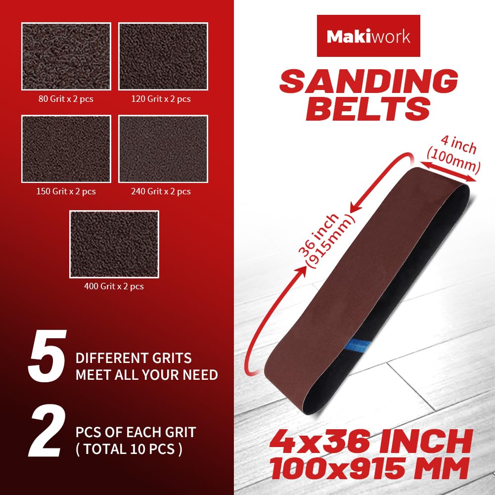 4x36 Inch Aluminum Oxide Sanding Belts and 6-Inch PSA Sanding Discs Set C33406