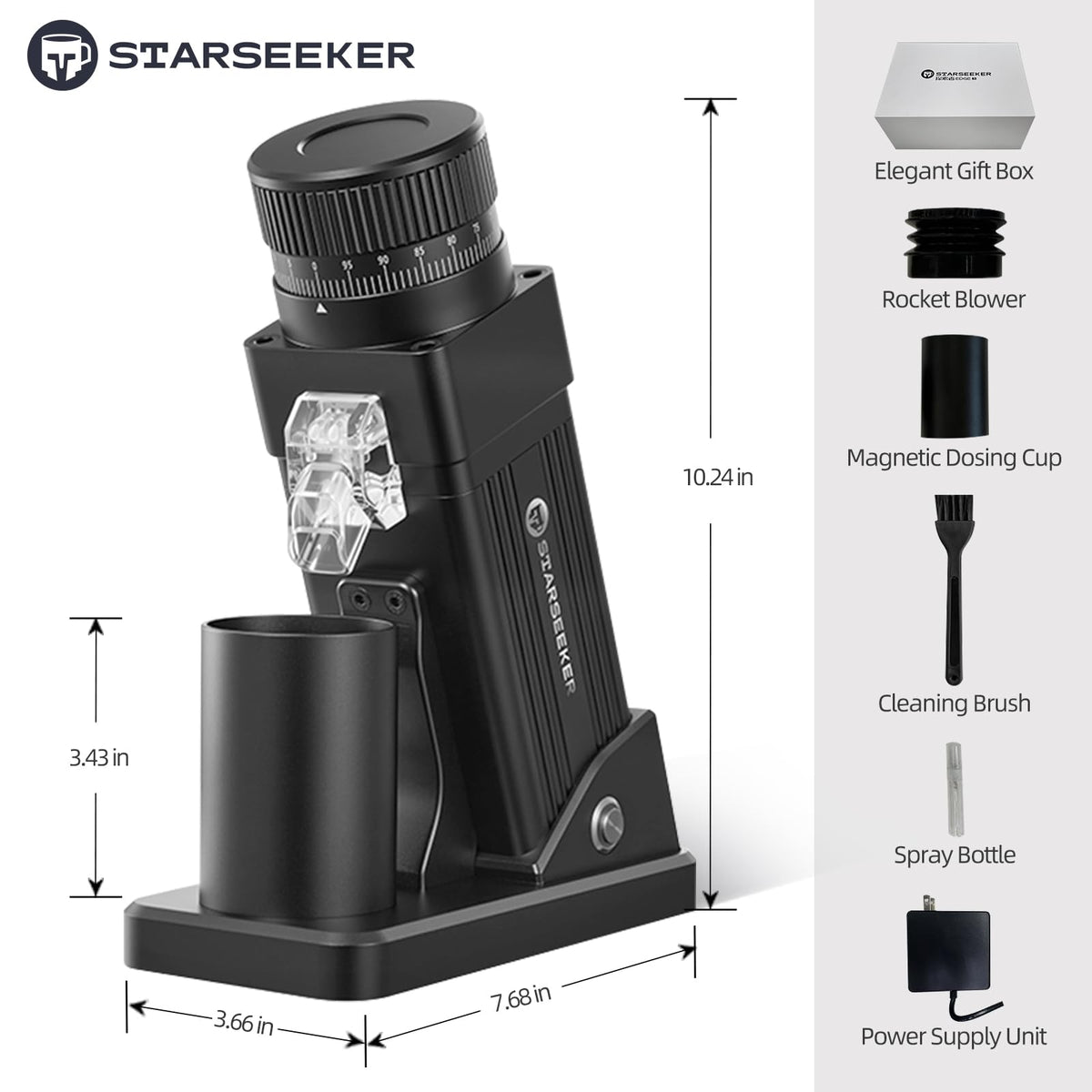 Electric Coffee Grinder with 55mm Titanium Conical Burr S894916