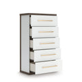 Contemporary 5-Drawer Chest with Walnut Finish F634