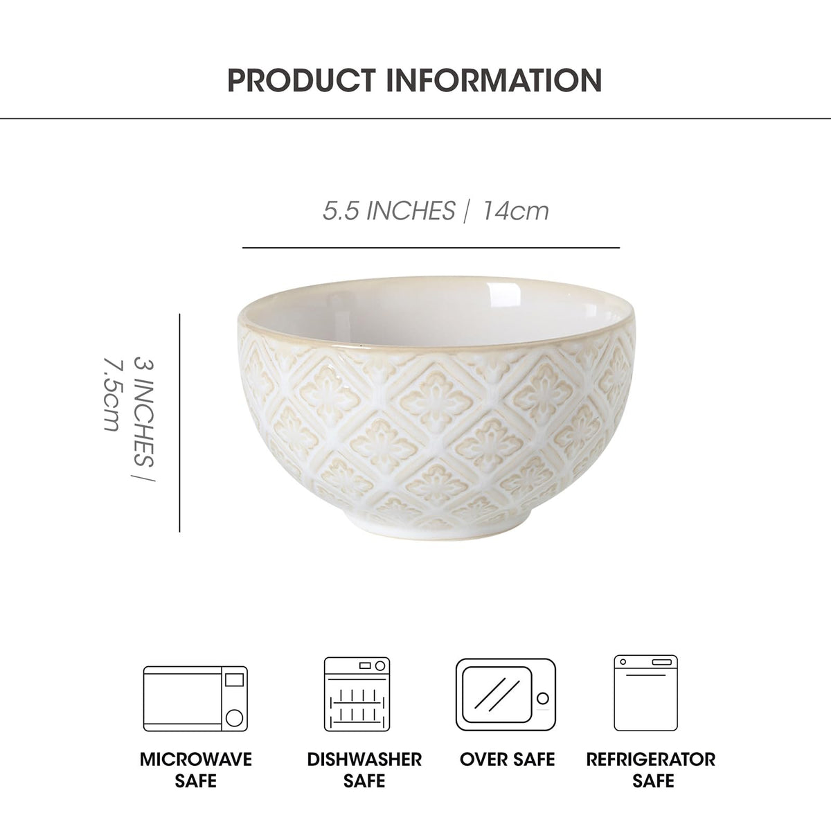 26 Oz Ceramic Soup Bowls Set of 4, 6 inch L7376