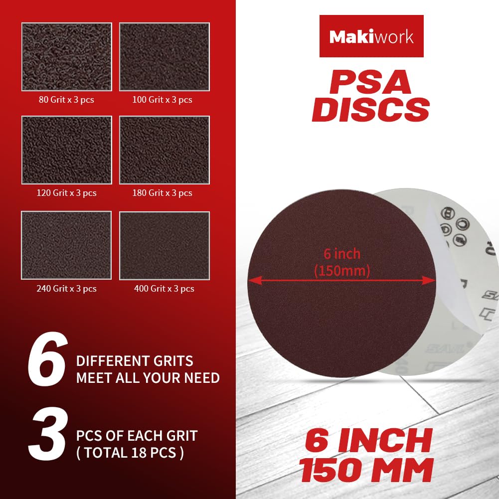 4x36 Inch Aluminum Oxide Sanding Belts and 6-Inch PSA Sanding Discs Set C33406