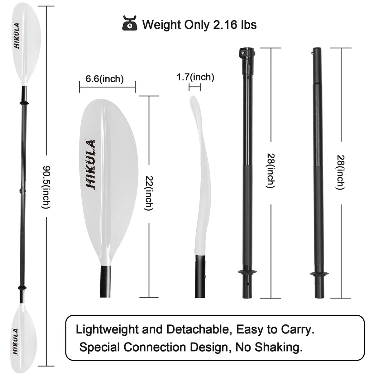 4 Piece Aluminum PP Floating Kayak Paddle I67282