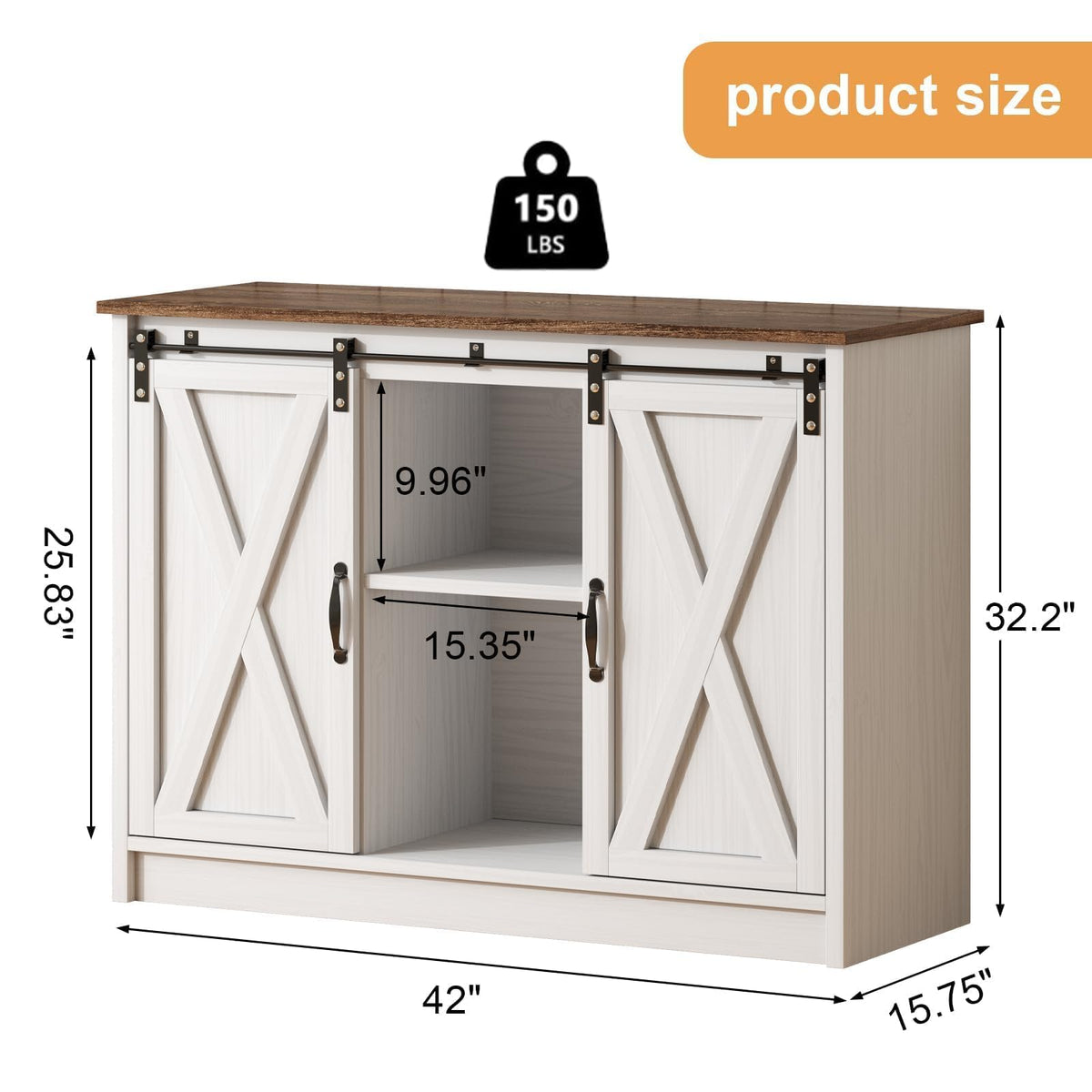White 42 Inch Coffee Bar Cabinet S82248