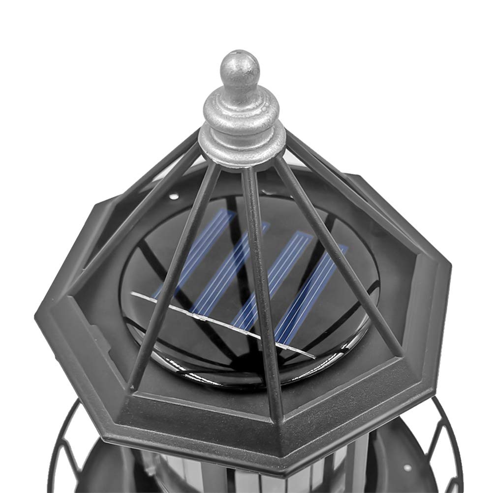 Black Solar LED Lighthouse Garden Decoration P5953