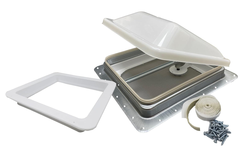 Non Powered RV Roof Vent White Lid V363