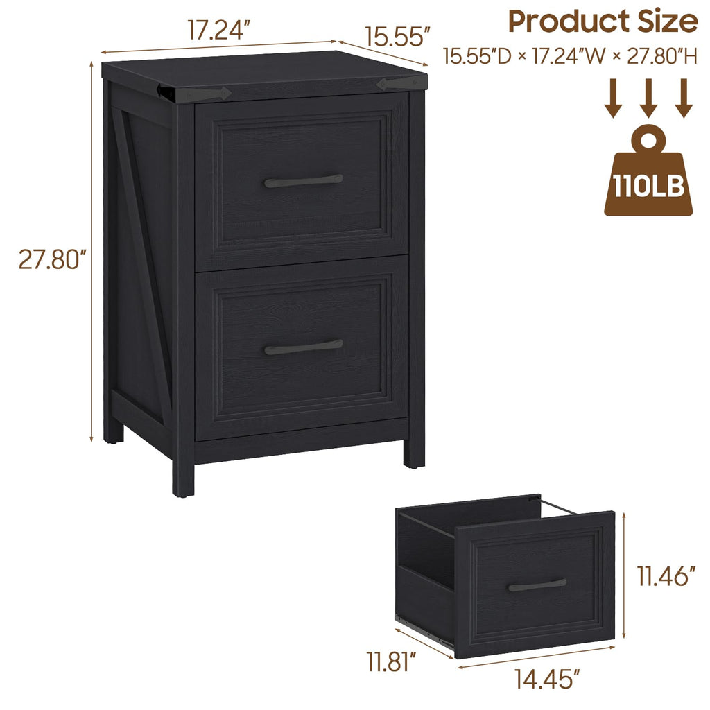 2 Drawer Wood File Cabinet O493