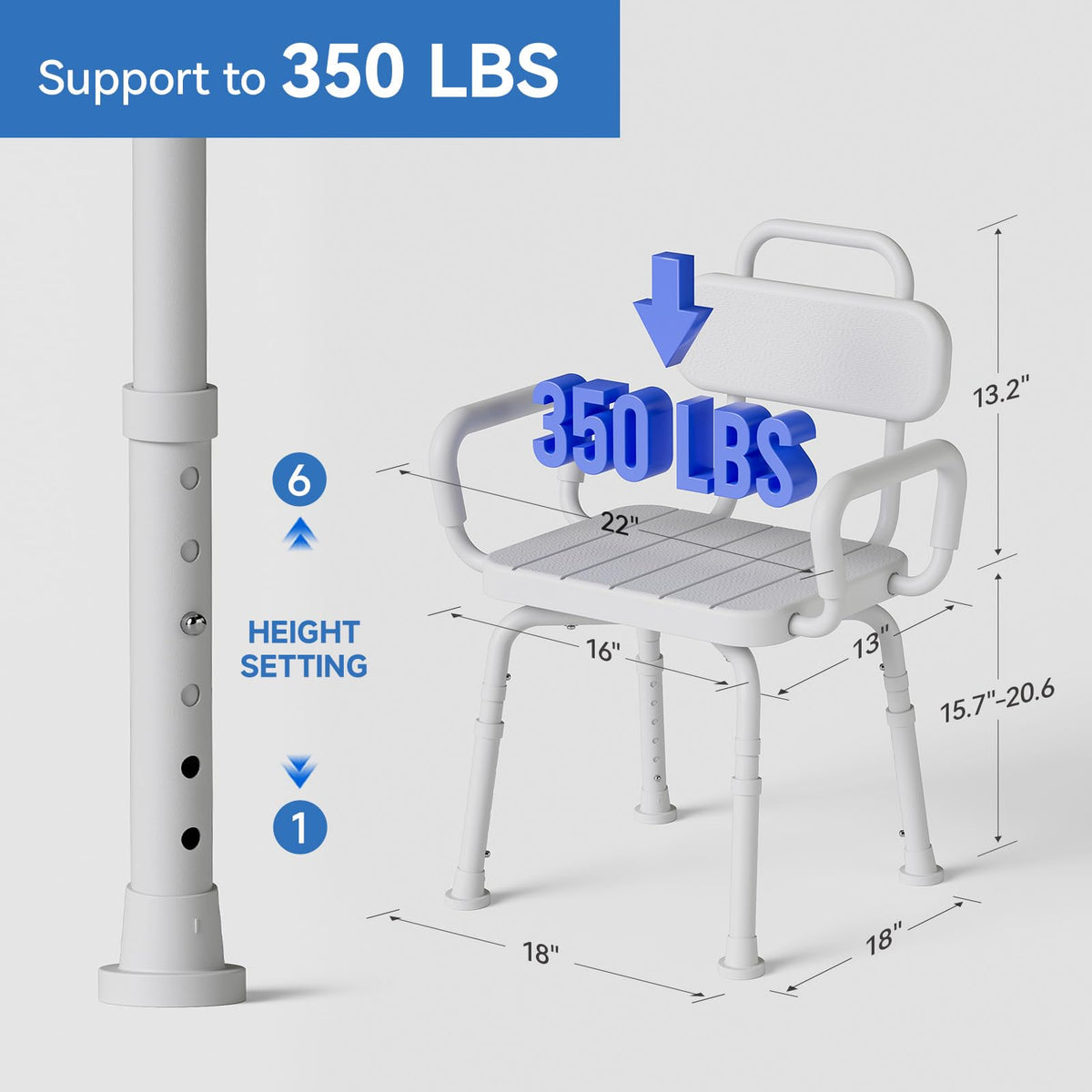 Swivel Shower Chair with Back and Arm G699719