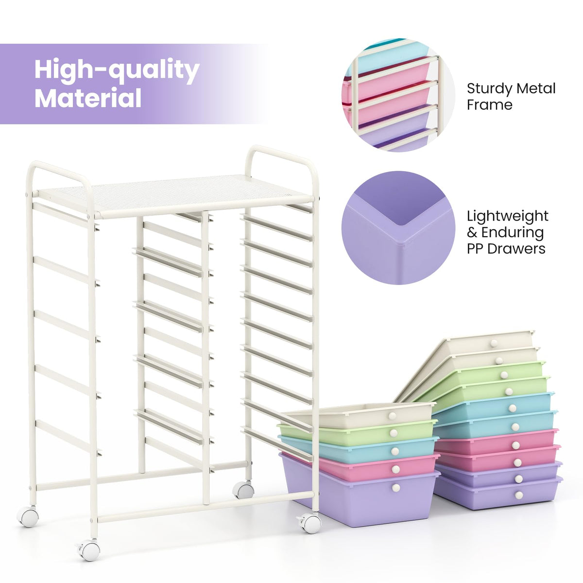 15 Drawer Rolling Storage Cart L772