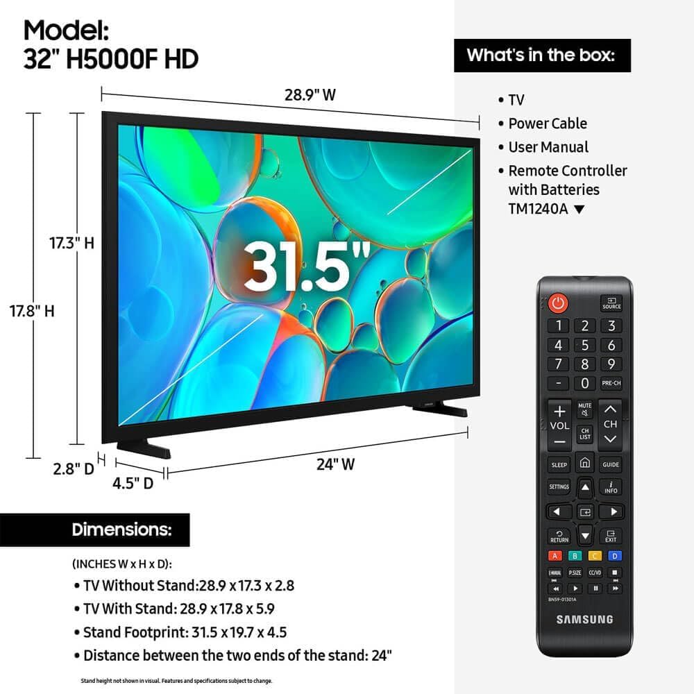 32-Inch Smart LED TV with HDMI Cable R1462