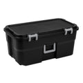 Black 22 Gallon Wheeled Plastic Storage Trunk F5762