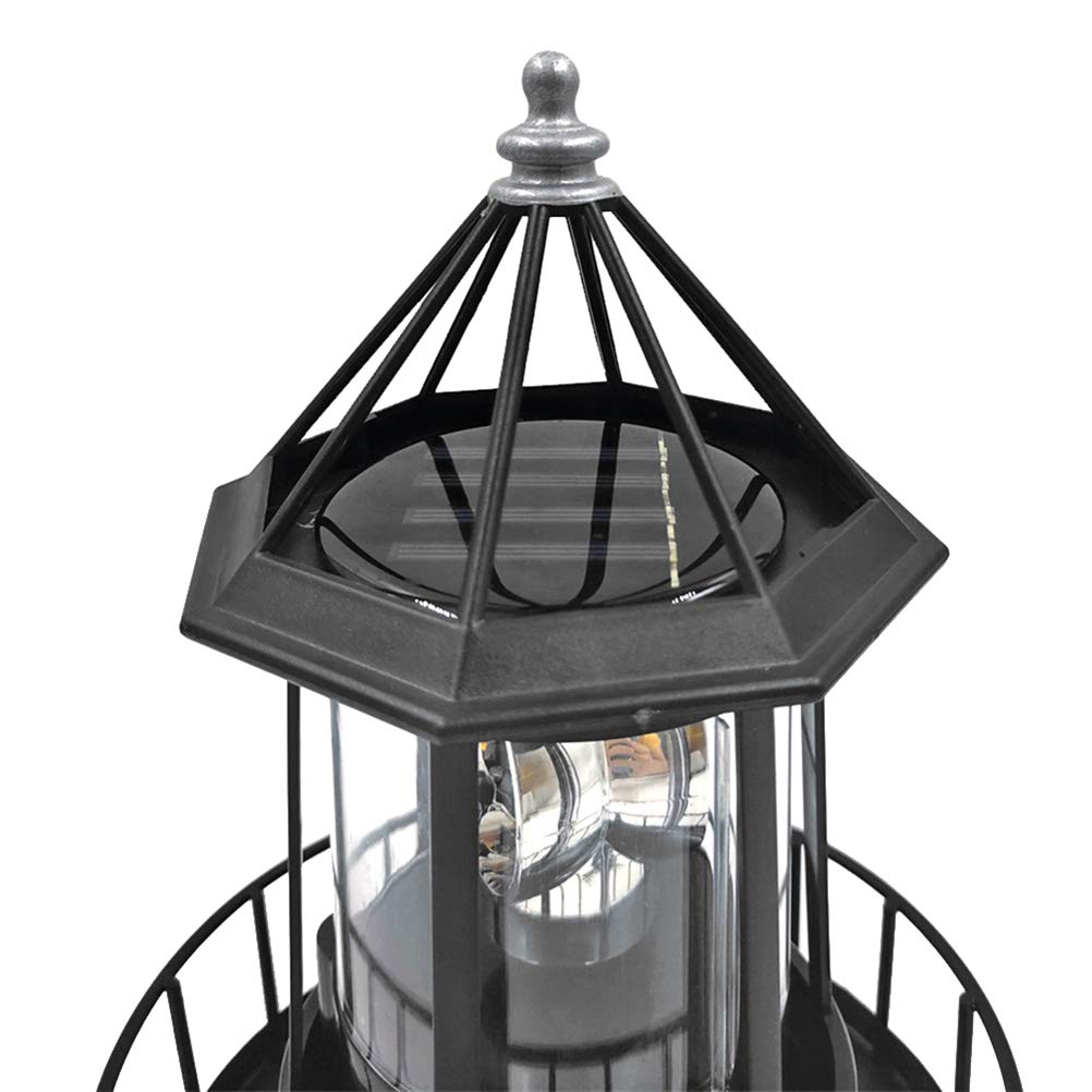 Black Solar LED Lighthouse Garden Decoration P5953