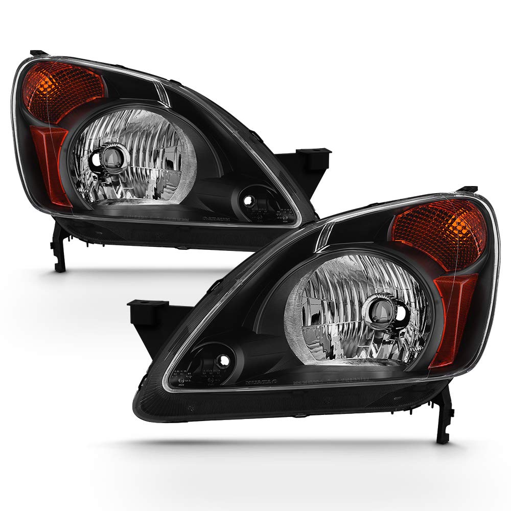 2002-2004 Honda CRV Black Housing Headlights Driver & Passenger Q84854