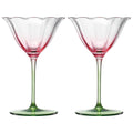 Pink Tulip Flower Cocktail Glasses 2 Set N55824