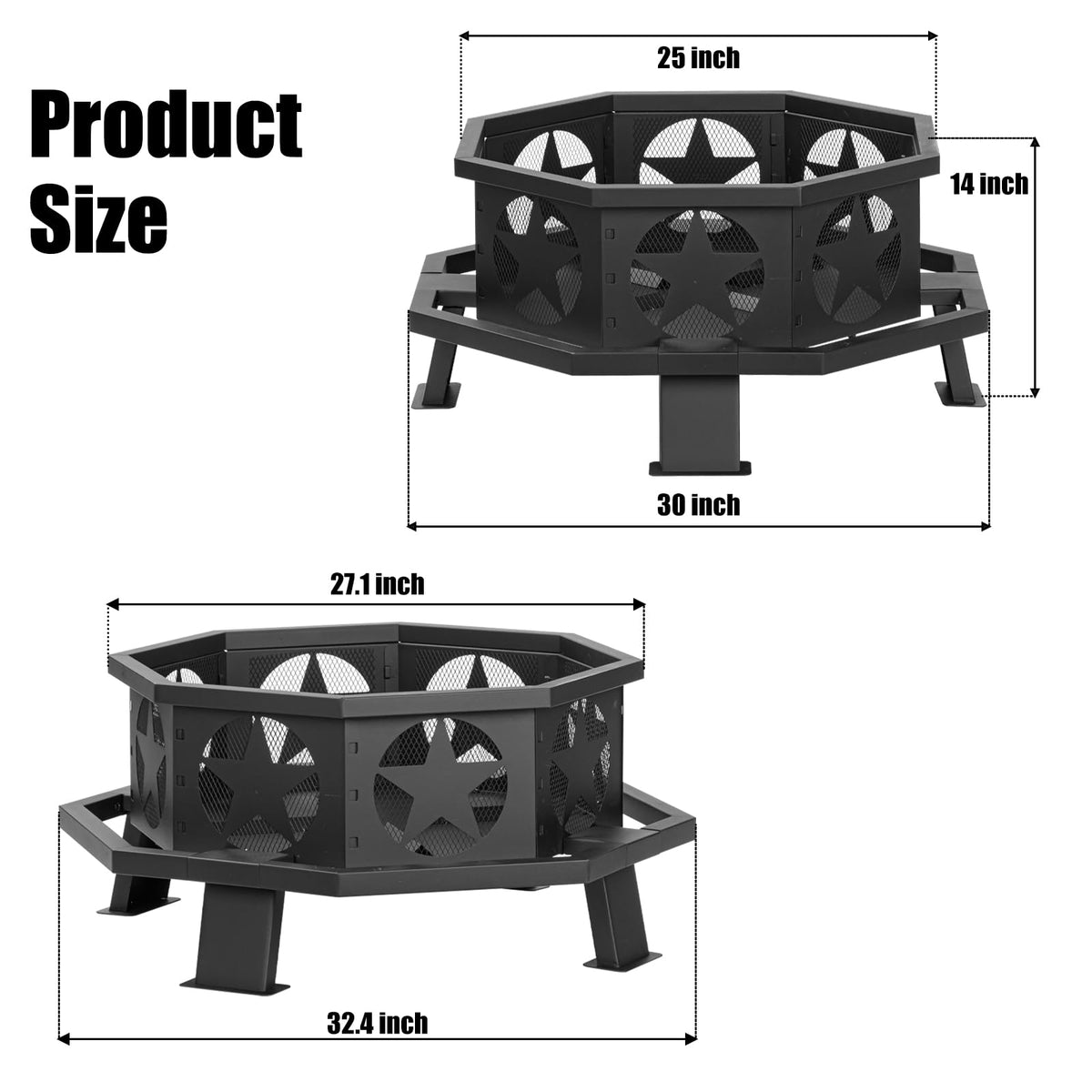 32 inch Fire Pit with Fire Poker U225073