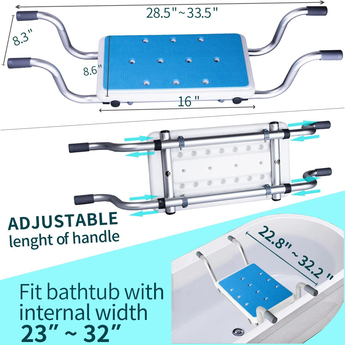 Heavy Duty Aluminum Alloy Bath Bench Seat F96099