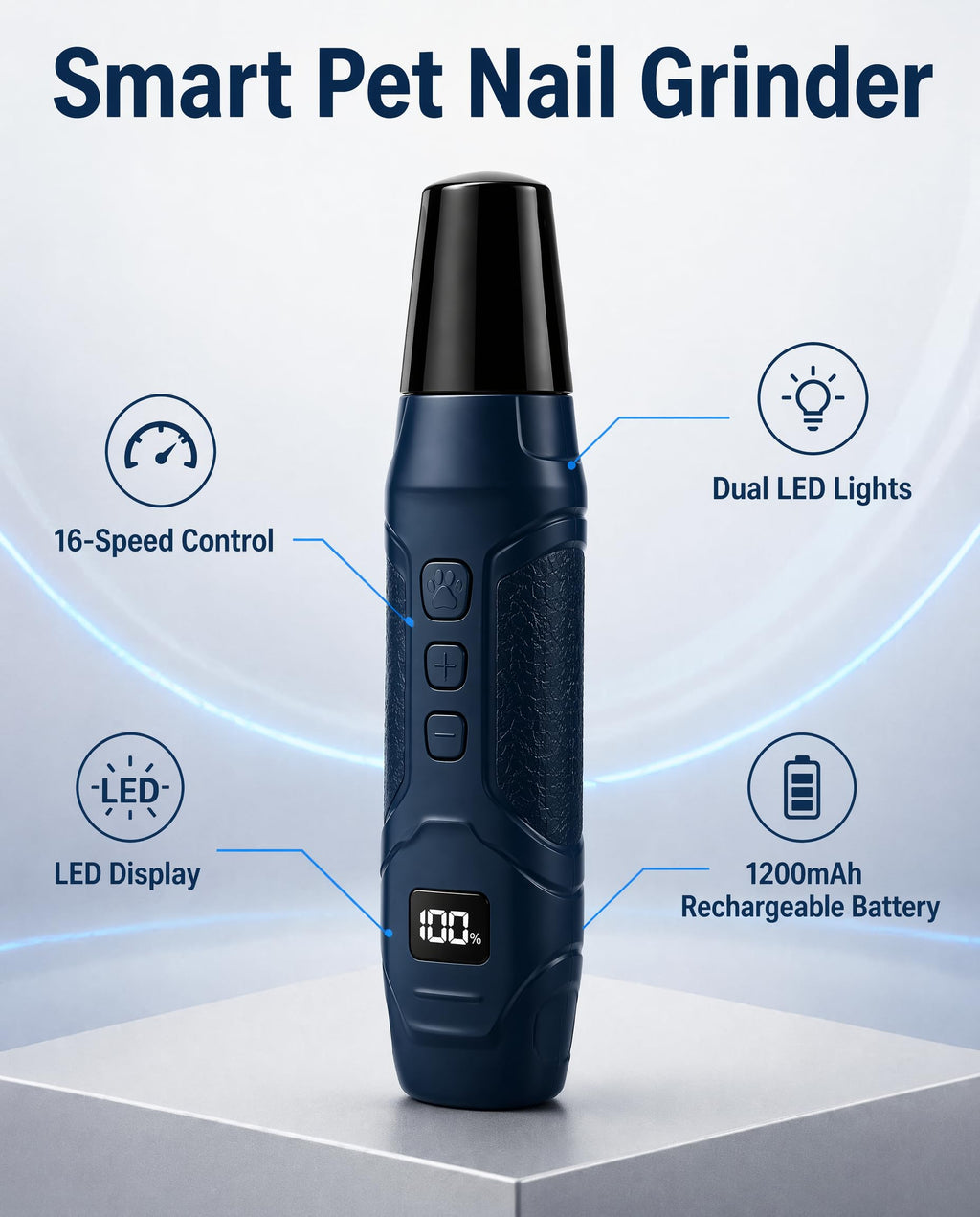 Dog Nail Grinder 16-Speed with LED Light S388064