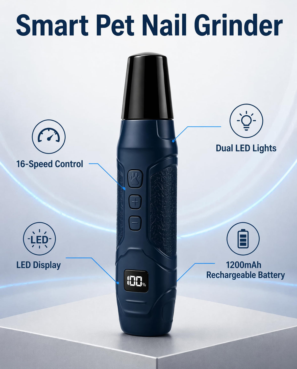 Dog Nail Grinder 16-Speed with LED Light S388064