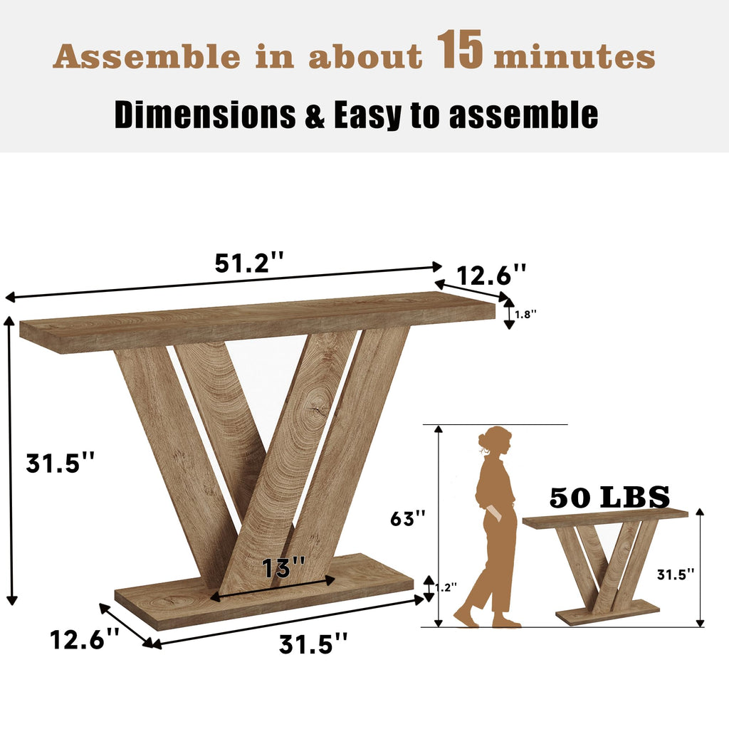 51" Wood Console Table P9219