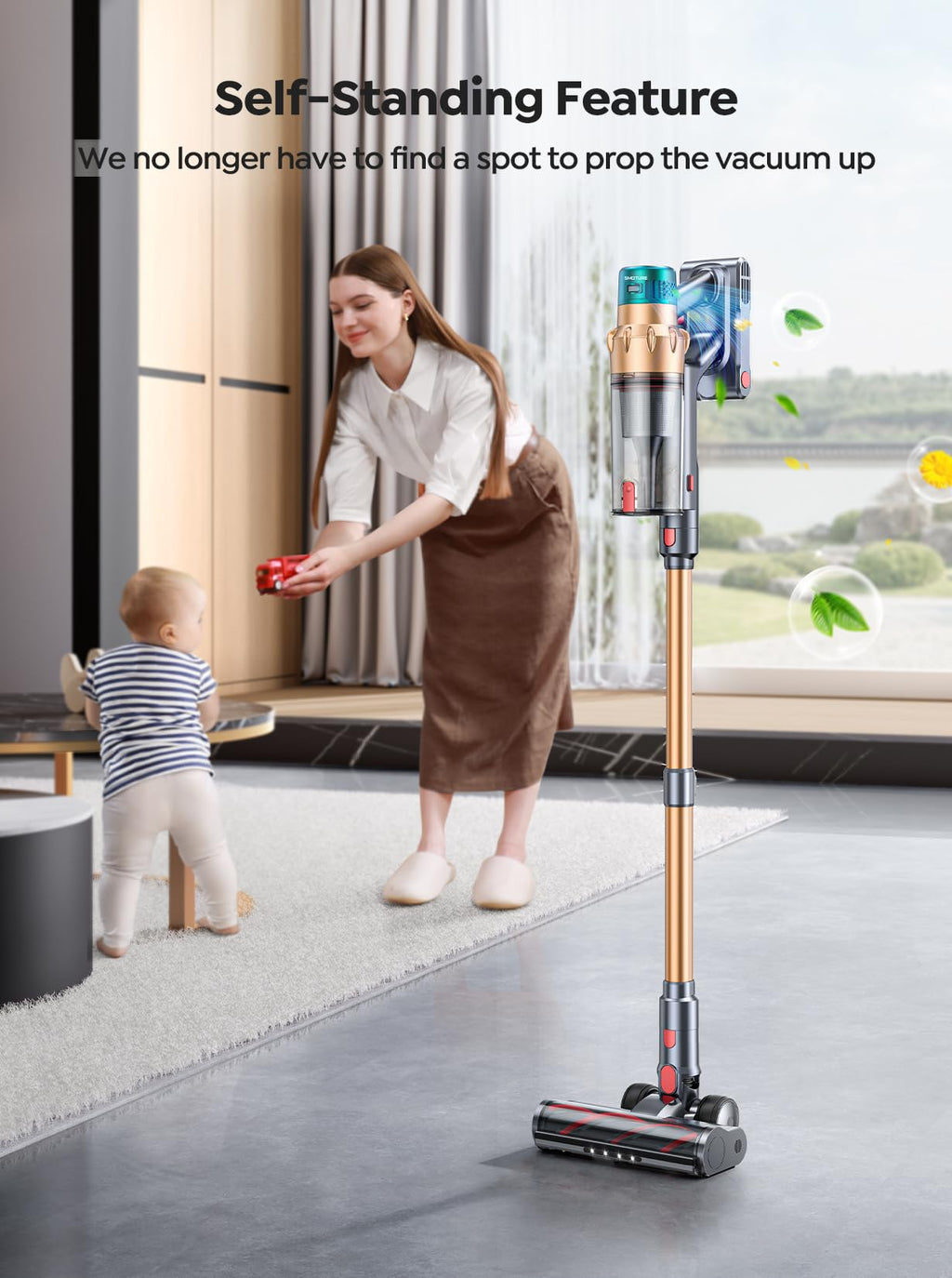 Cordless Vacuum Cleaner, 55KPA 650W 70Mins Stick Vacuum B660389