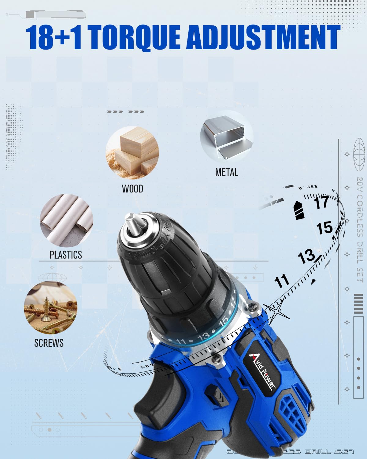 20V Cordless Drill Set with Battery and Charger B850
