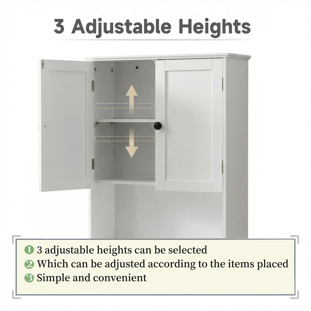 White 30" x 24" Wall Mounted Bathroom Cabinet with Adjustable Shelves Z590662