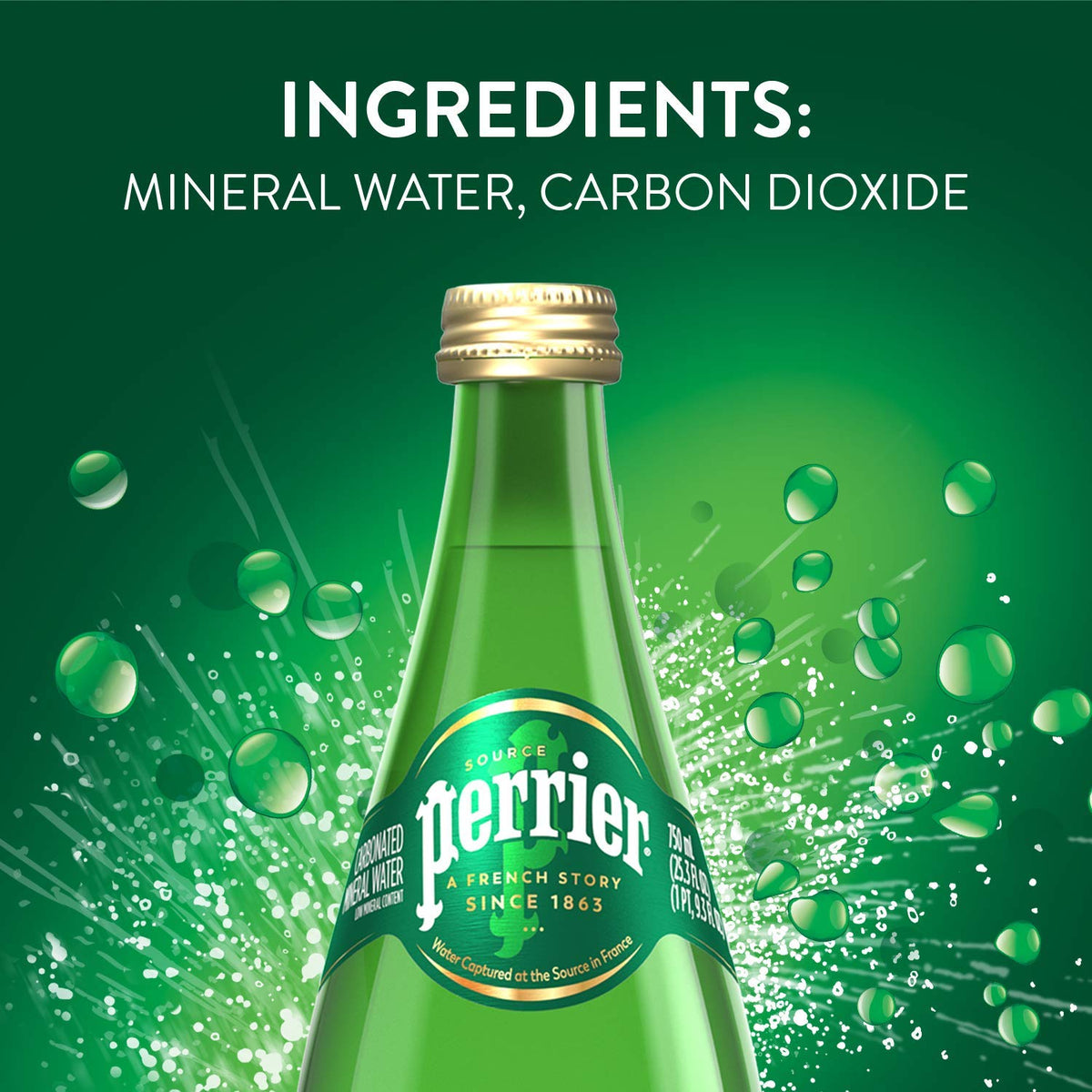 Carbonated Mineral Water 25.3 Fl Oz Glass Bottle Pack of 6 B5368