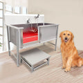 53'' Stainless Steel Pet Grooming Tub with Walk-in Stairs B5274