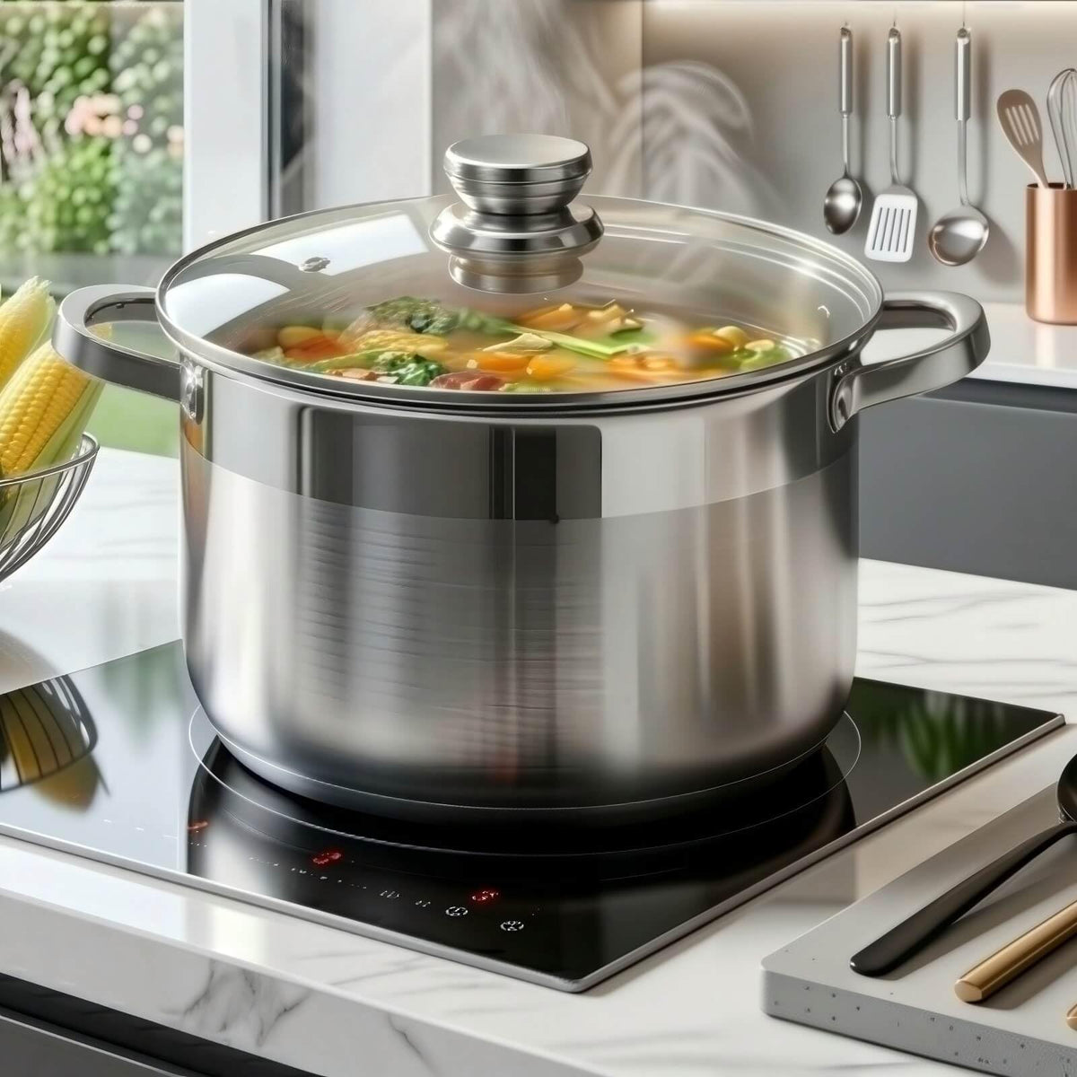 10 Quart Stainless Steel Stock Pot with Lid J189