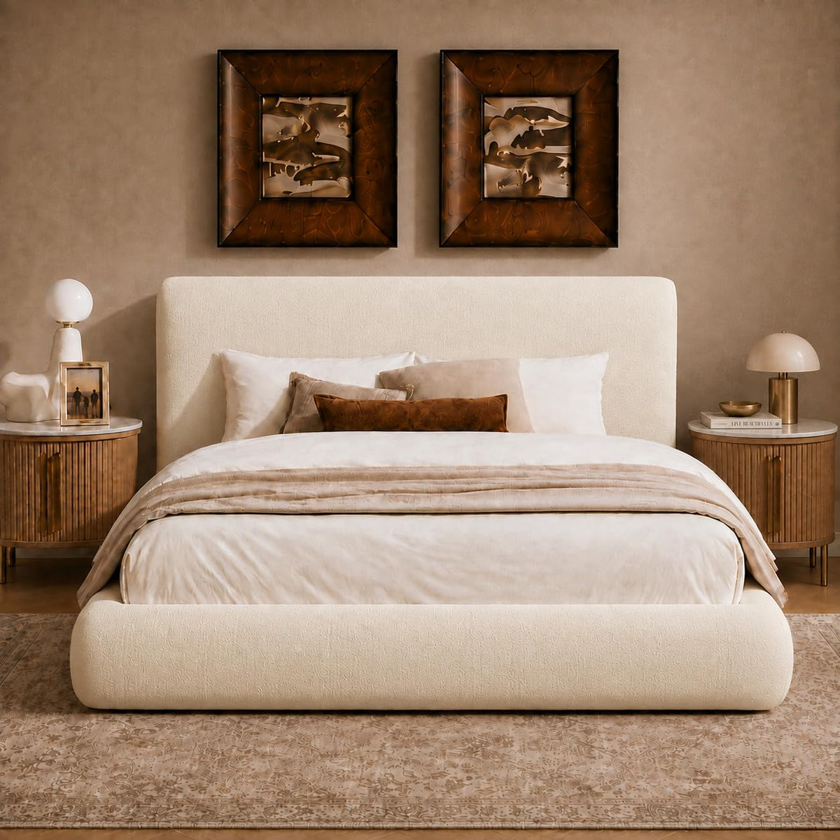Queen Size Upholstered Bed Frame T8460