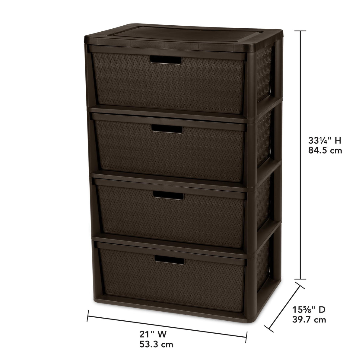 Brown 4 Drawer Storage Tower A6584