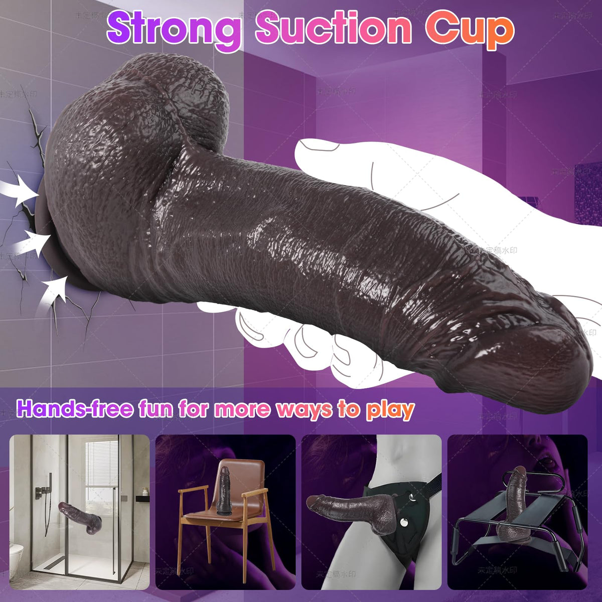 6 Inch Black Curved Dildo with Suction Cup S795690
