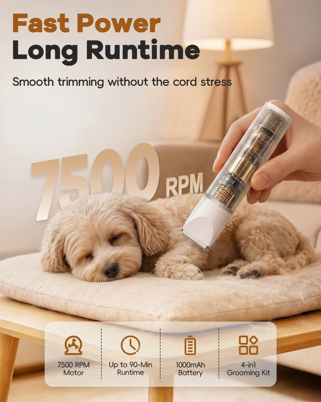 4 in 1 Dog Clippers Grooming Kit with Paw Hair Trimmer X23020