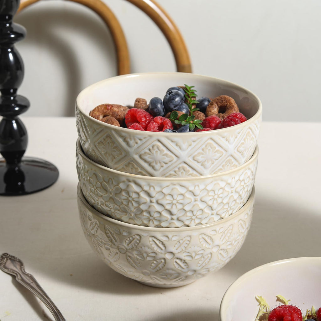 26 Oz Ceramic Soup Bowls Set of 4, 6 inch L7376