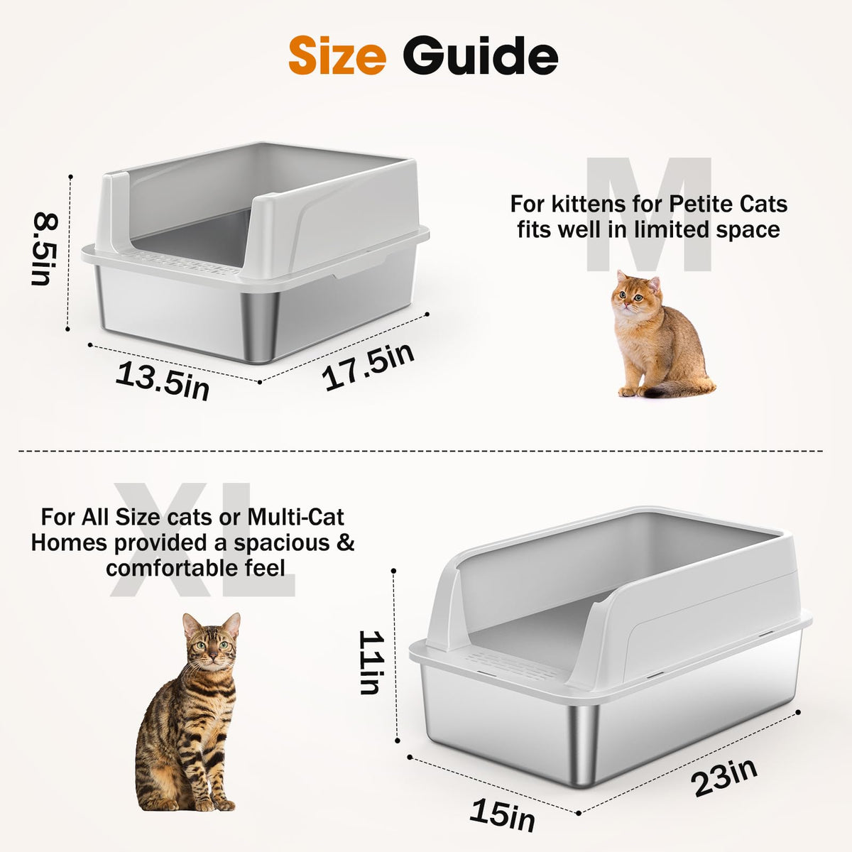 Stainless Steel Litter Box with Lid T948