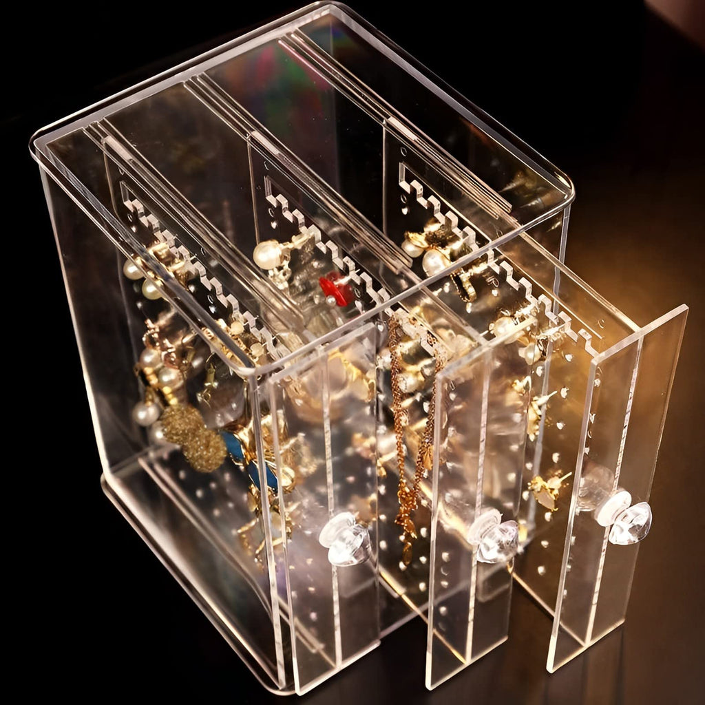 Clear Acrylic 3 Vertical Drawer Jewelry Storage Box Z960815